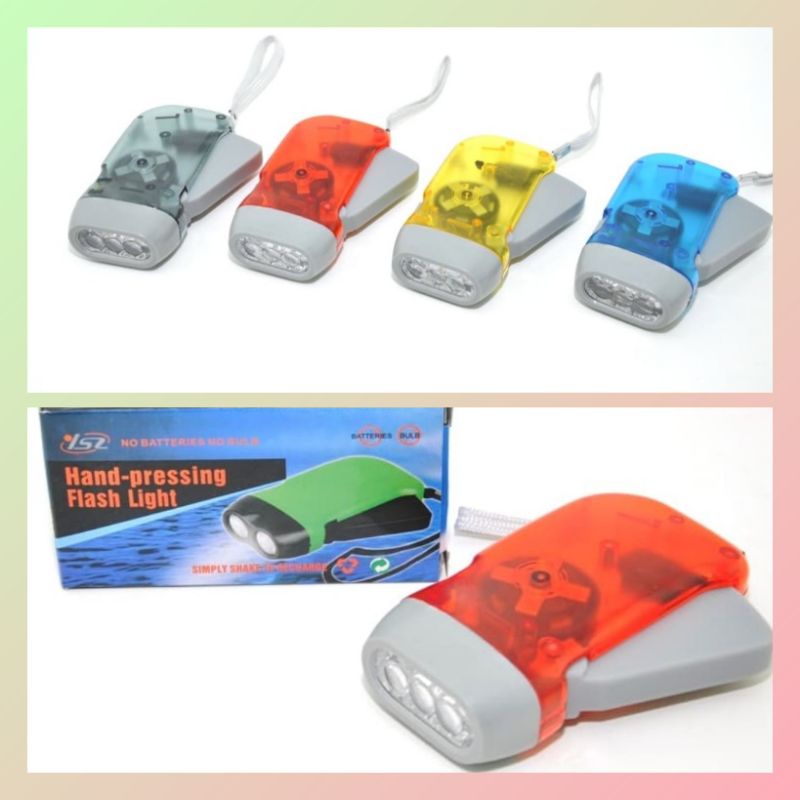 Senter pompa tangan/senter pegas/tanpa baterai