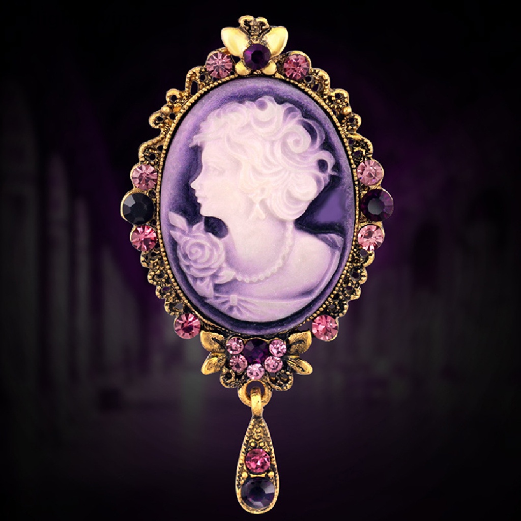 Hbid New Cameo Victoria Gaya Kristal Pesta Pernikahan Wanita Liontin Bros Pin Glory