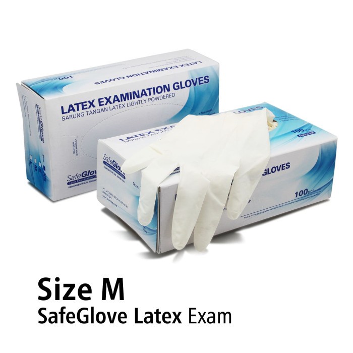 ONEMED SafeGlove  Sarung Tangan Medis Sarung Tangan Powder size M - 1 Box isi 100 pcs