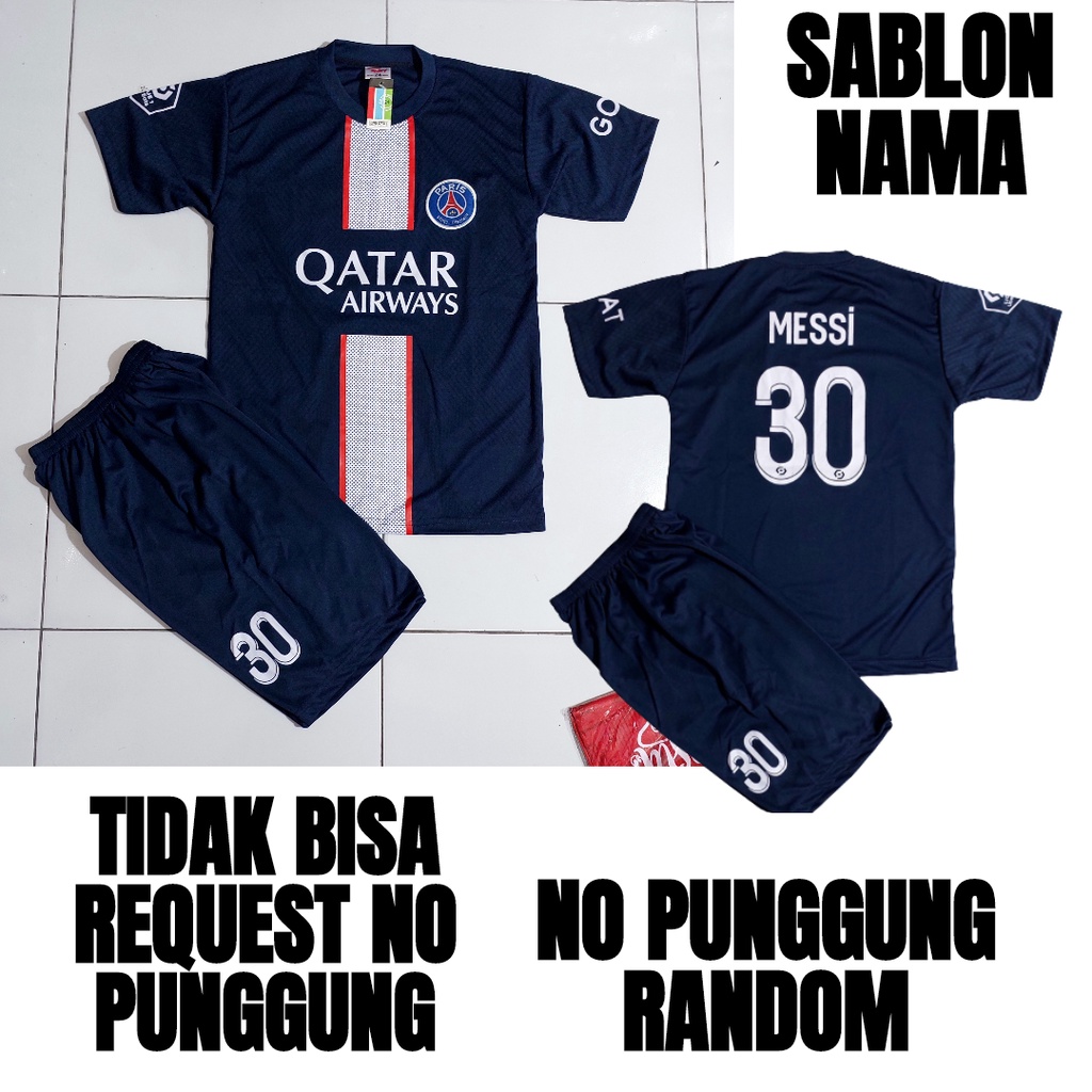 BISA COD SABLON NAMA BAJU BOLA PSG/SETELAN BOLA ANAK PSG TERBARU