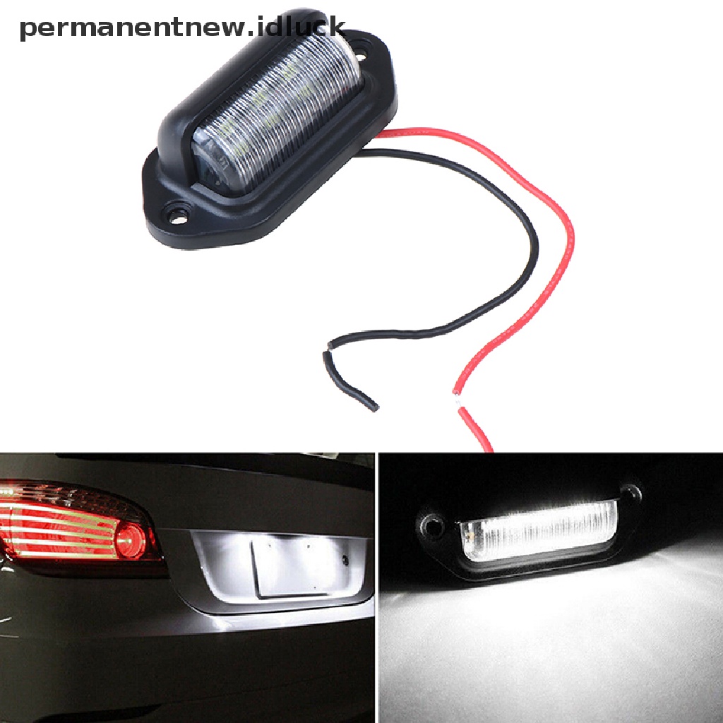 [luckypermanentnew] 1pc Tahan Air 6led 12V Plat Lampu Mobil Perahu Truk Trailer Langkah Lampu [ID]