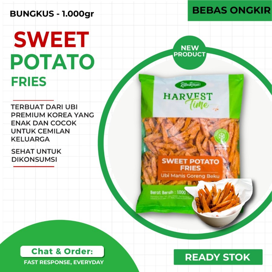 

Harvest Time Sweet Potato Fries 1 KG | Ubi Manis Khas Korea | Non GMO