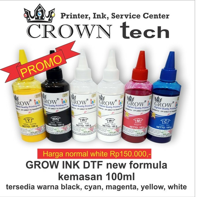 Tinta SABLON DTF GROW INK putih white | Printer DTF | Transfer film