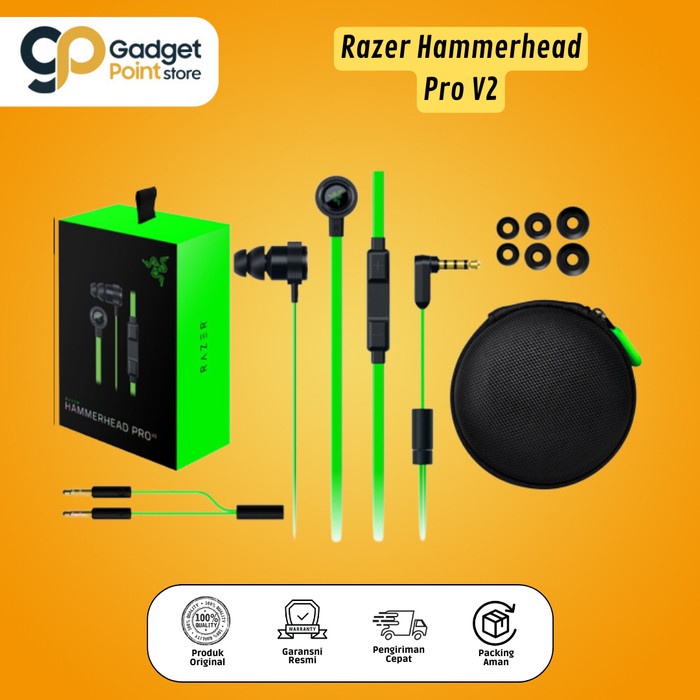 Razer Hammerhead Pro V2 Earphone Gamin - Garansi Resmi