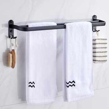 Rak Gantungan Handuk Kamar Mandi Tempel Dinding Tanpa Paku Anti Karat Bathroom Towel Holder Hook Perekat / Jemuran Handuk Kamar Mandi / Gantungan Baju Handuk Kamar Mandi Tempel Dinding / Furniture Kamar Mandi Minimalis Rak Kamar Mandi Multifungsi Elegan