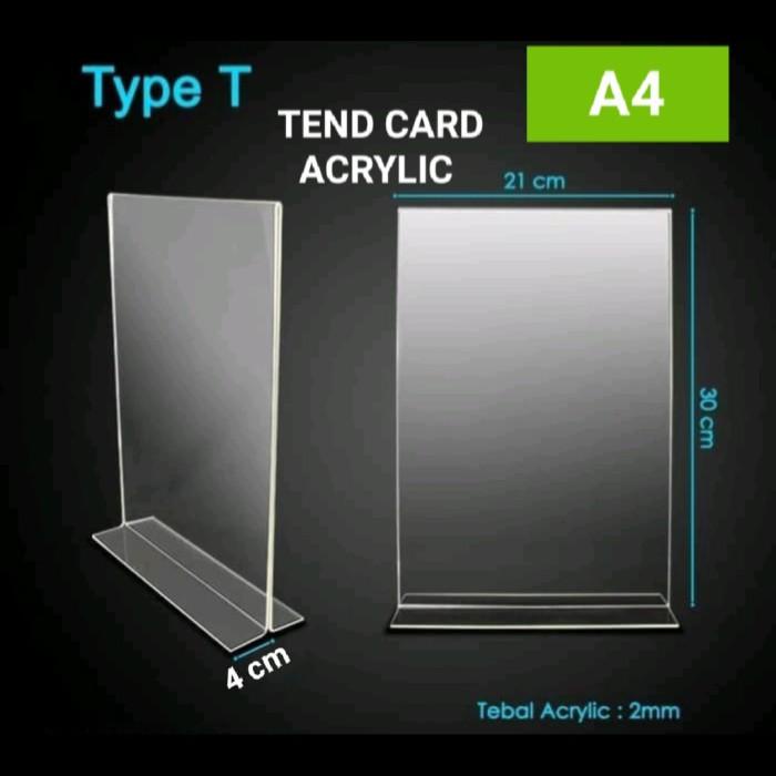 

AKRILIK TENT CARD A4 |Tipe T | 2 MM