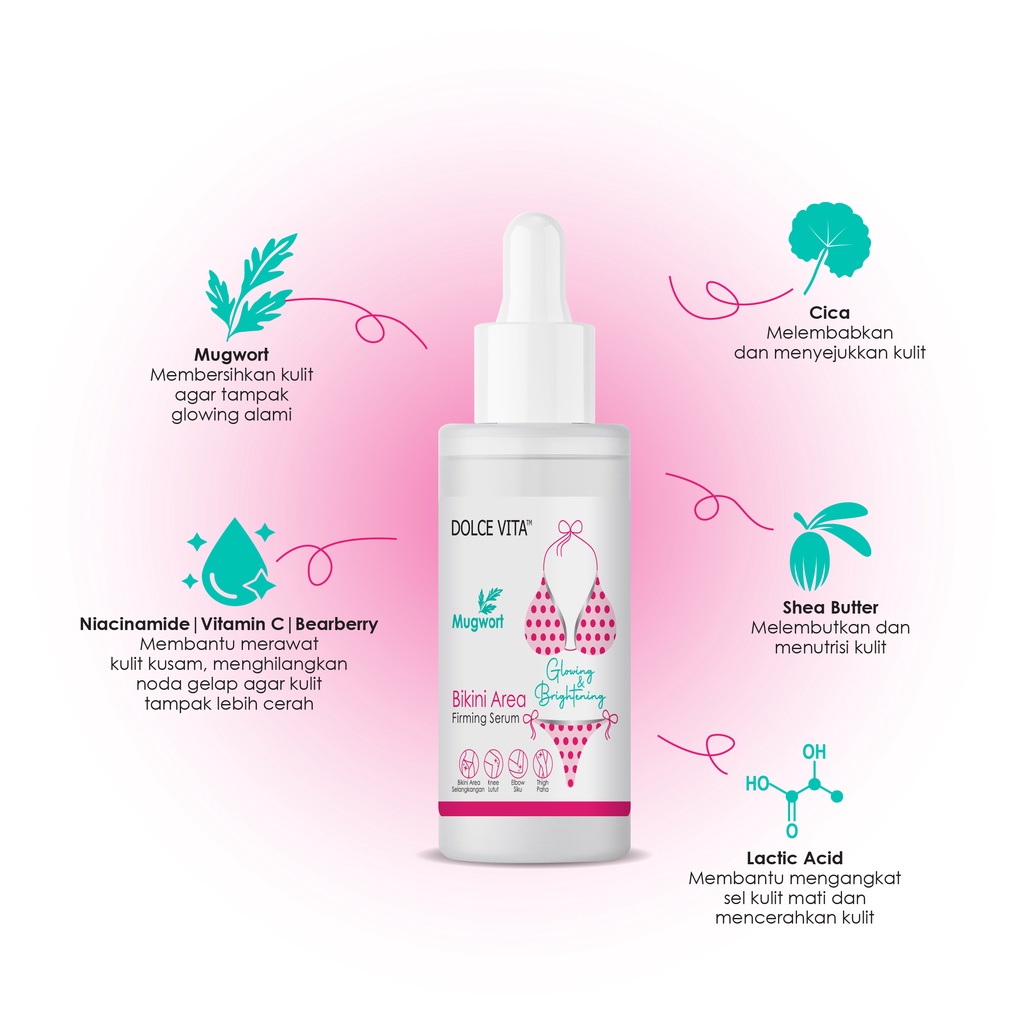 DOLCE VITA Body Scrub Exfoliating Bikini Area  Cream&amp;Serum | Pemutih Selangkangan, Ketiak, Lutut, Siku dan Paha