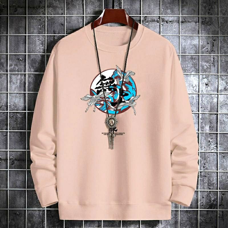 crewneck sweater pria kekinian motif STORK termurah /bahan fleece  lembut dan tebal