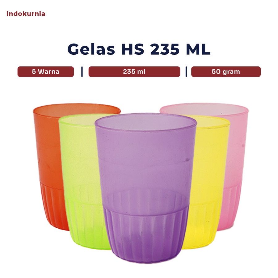 IK - GELAS HS 235 ML GELAS MINUM TEH KOPI PLASTIK ORI TERMURAH