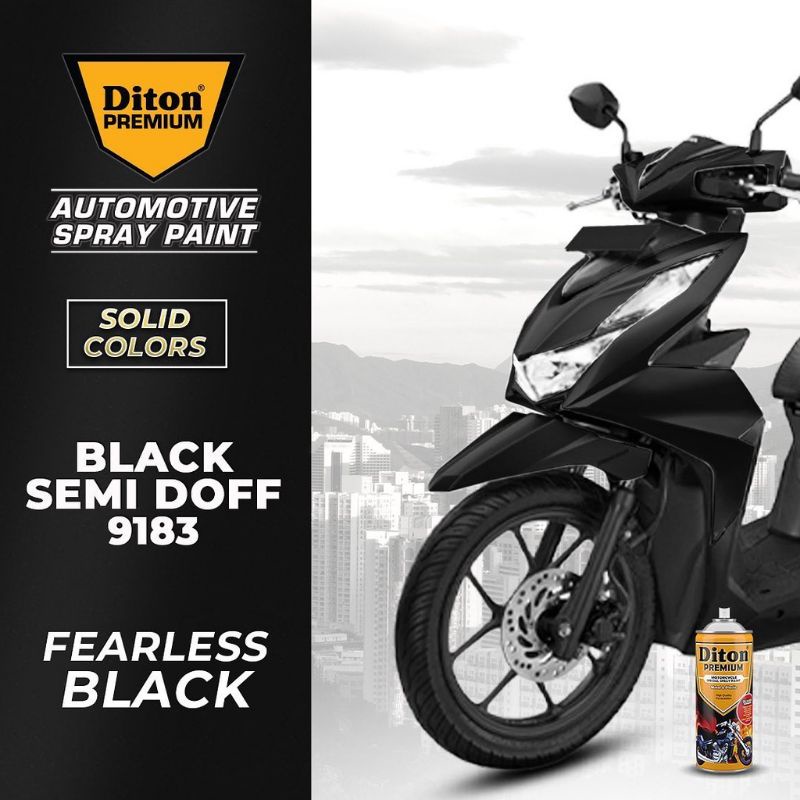 Pilok Pylok Cat DITON Premium 400cc Hitam Semi Doff (9183)Tahan Bensin.Cepat Kering.Tidak Retak.