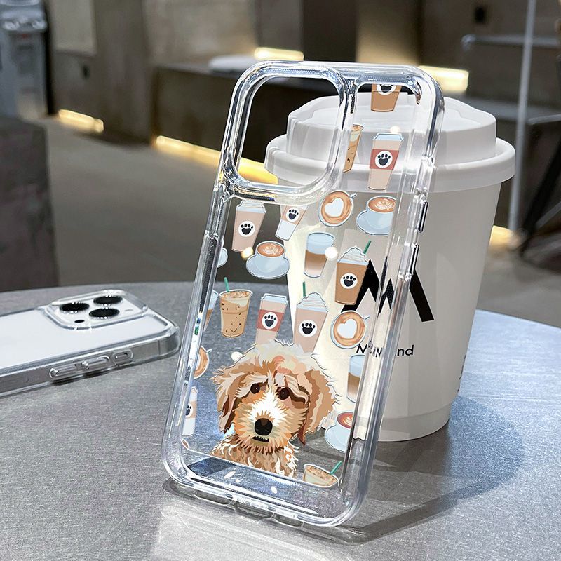 IPHONE Casing Ponsel Lembut Transparan Anjing Lucu Kompatibel Untuk Iphone14 11 13 12 Pro XS Max X XR 78 6S Plus Silcone Shockproof Casing TPU Cover