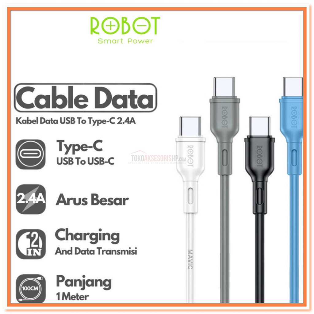 Robot Kabel Data Type C RBC100S Charger Hp Quick Charger 2.4A