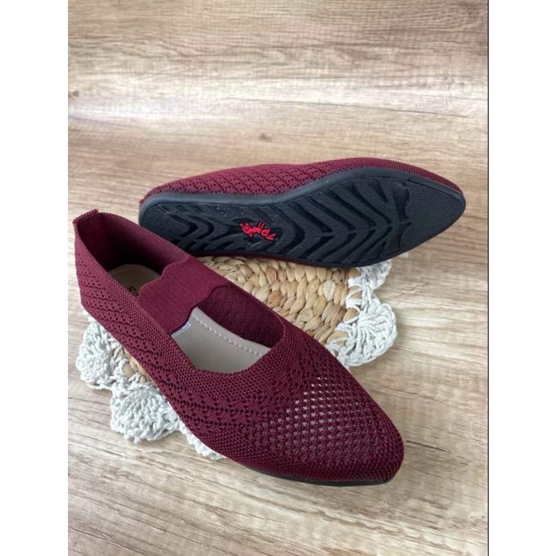 sepatu wanita balet rajut immport model karet tengah terbaru sallsa_sici