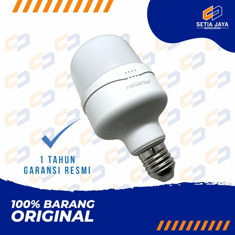 Lampu / Bohlam Led Putih Megaman / Megamen 20 / 30 / 40 / 50 / 60 Watt