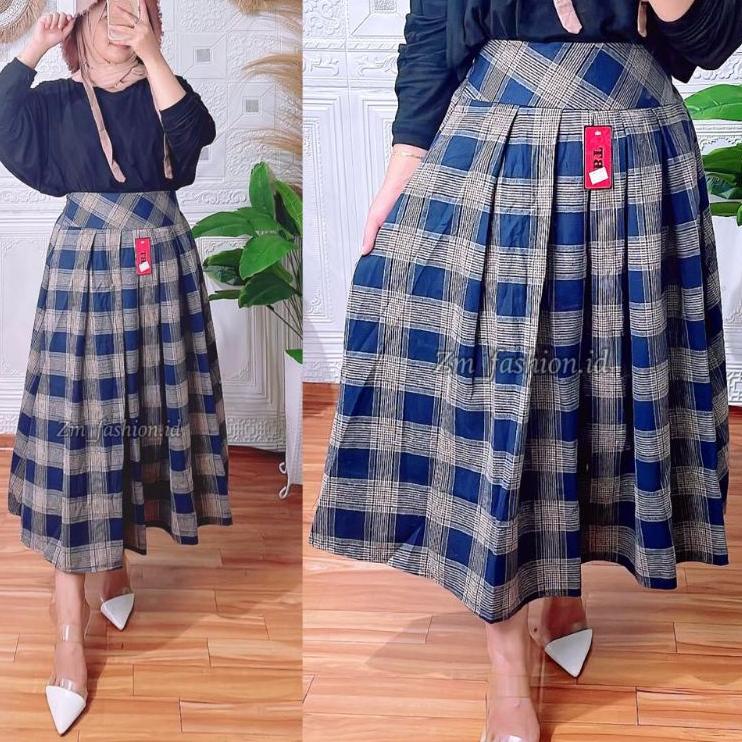 Bagus Rok Flanel 7/8 / rok midi / rok kotak kotak / Rok Flanel Kotak