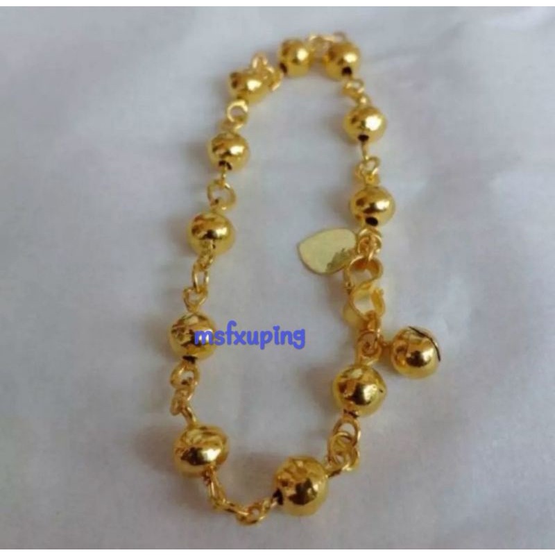 gelang tangan dewasa bola2 gold anti luntur