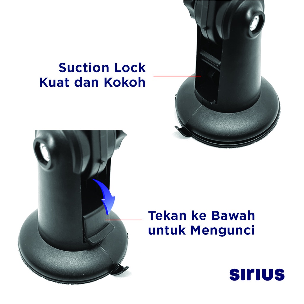 Holder Hp Mobil Phone Stand Handphone Universal Dudukan Penyangga Hape Putar 360 derajat Penahan Tempel Kaca NBCH08 | GROSIRXPRESS