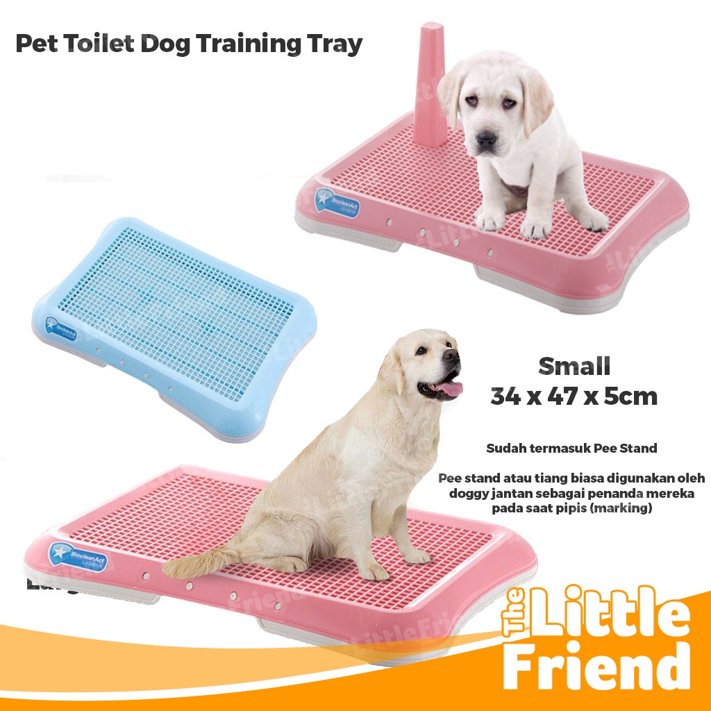 Pet Toilet Pee Poop Training Pad Tray Anjing Lengkap Wall dan Stick Tiang SMALL