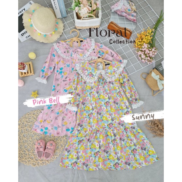 Ollet Gamis Floral etalase 2 Gamis rayon anak bunga