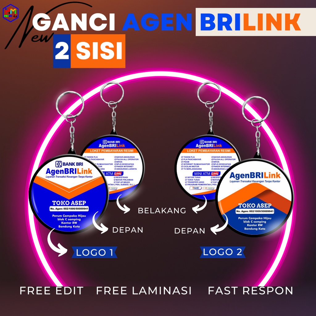 GANTUNGAN KUNCI AGEN BRILINK / GANCI BRI / GANCI AGEN BRILINK / GANCI CUSTOM / SOUVENIR AGEN BRILINK