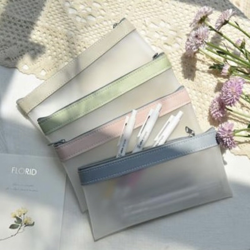 

KOTAK PENSIL PASTEL AESTHETIC - KOTAK PENSIL TRANSPARAN KOREA/JEPANG ZIPPER LUCU