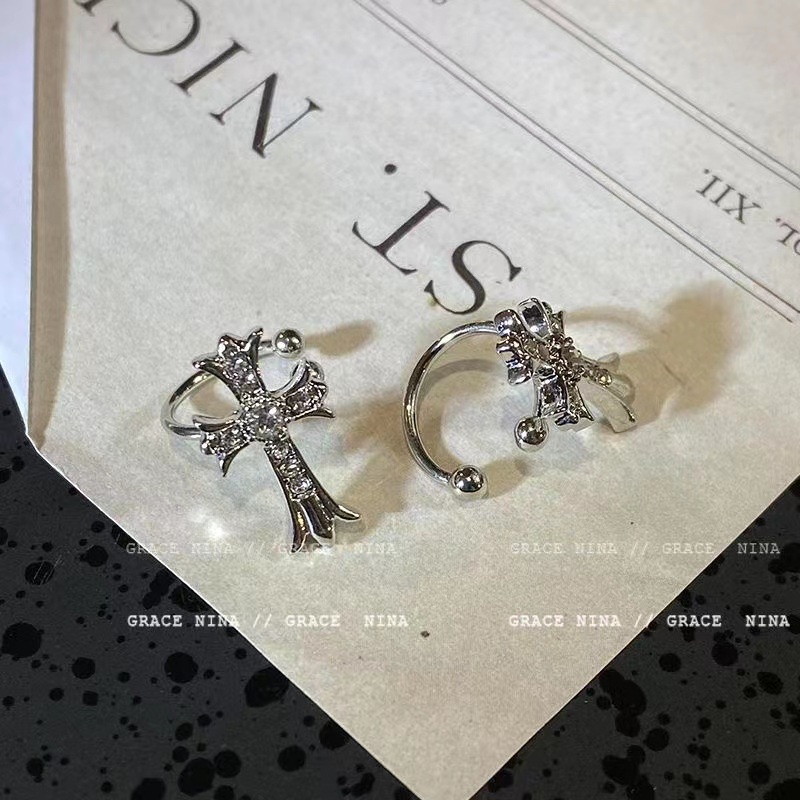 1pcs Zirkon Cross Ear Clip Anting Klip Tulang Telinga Perempuan Desain Kecil Anting Premium