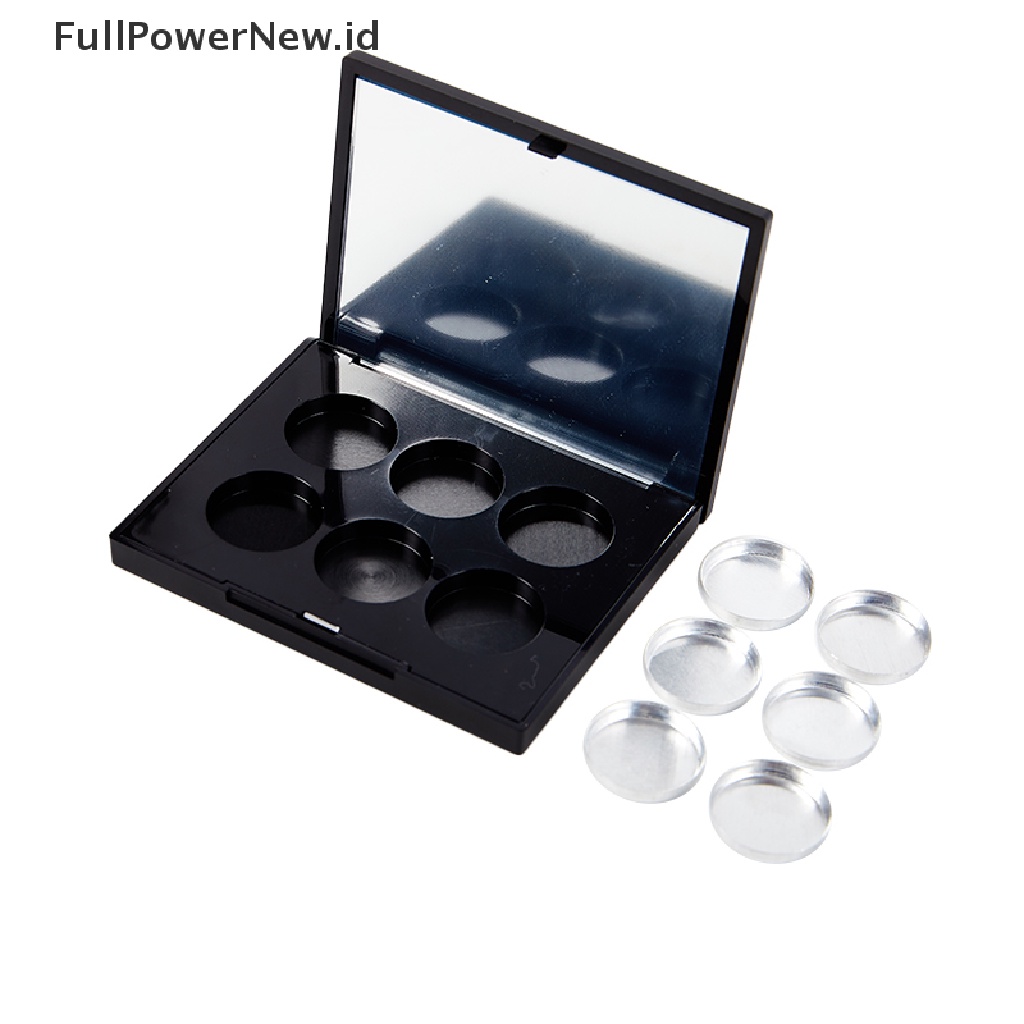 Power 6kisi Kosong Palet Eyeshadow Tempat Penyimpanan Makeup Mata Dish DIY Eye Shadow Alat ID