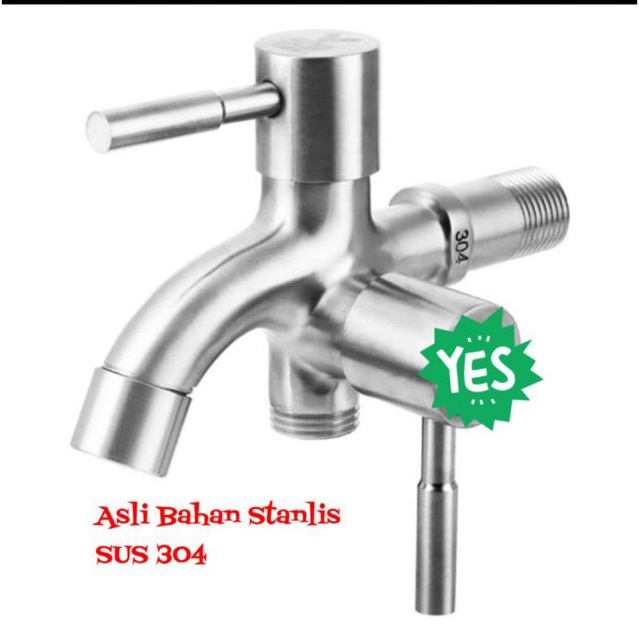 Promo kran keran cabang shower anti karat stanlis steel sus 304 kran shower kran double kmr mndi stanlis anti karat SALE PROMO