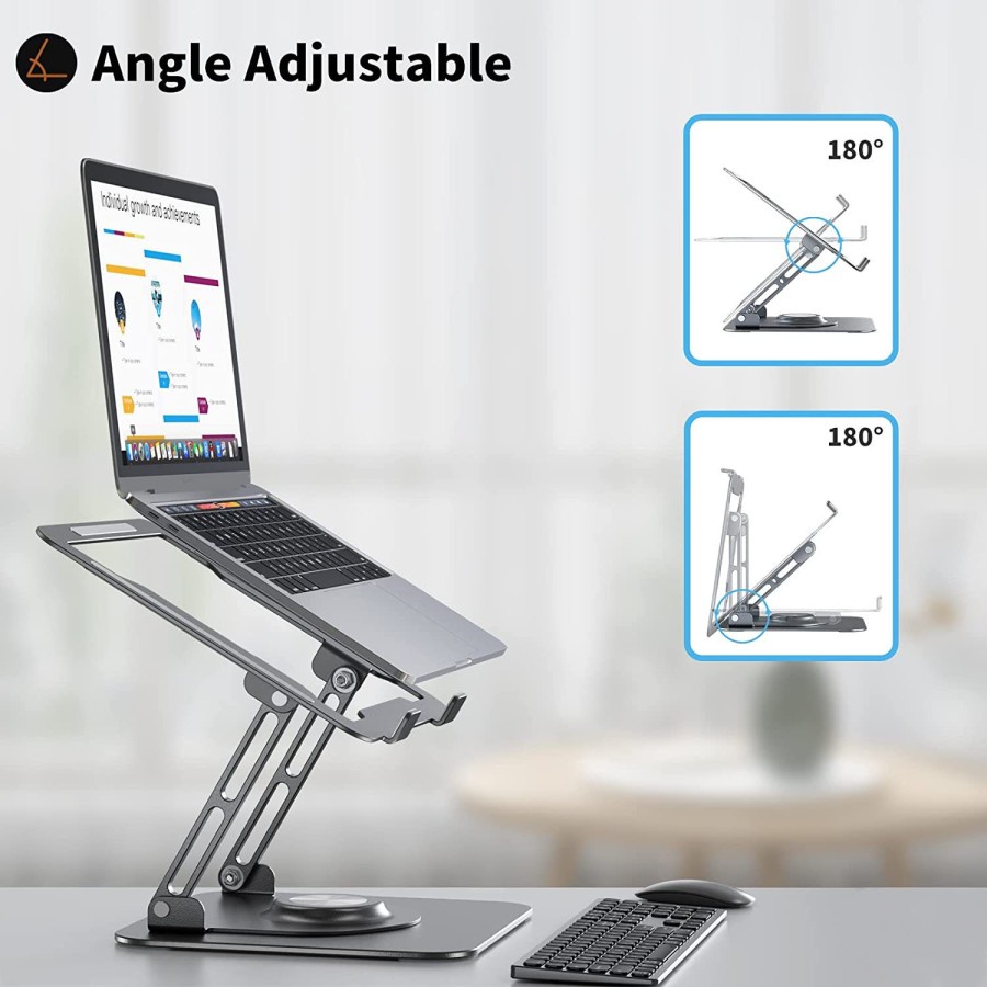 Adjustable Laptop Stand Holder Foldable Alumunium Alas Laptop 360°Spin