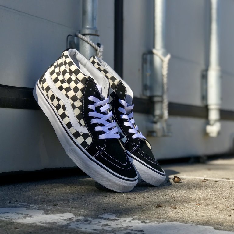 VANS SK8-MID REISSUE CHECKERBOARD BLACK/WHITE ORIGINAL 100%