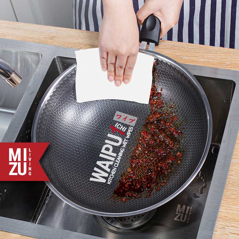 MIZU WAIPU-ICHI Kitchen Cleaning Wet Wipes Tissue Basah Lap Dapur Kompor Tisu Anti Minyak