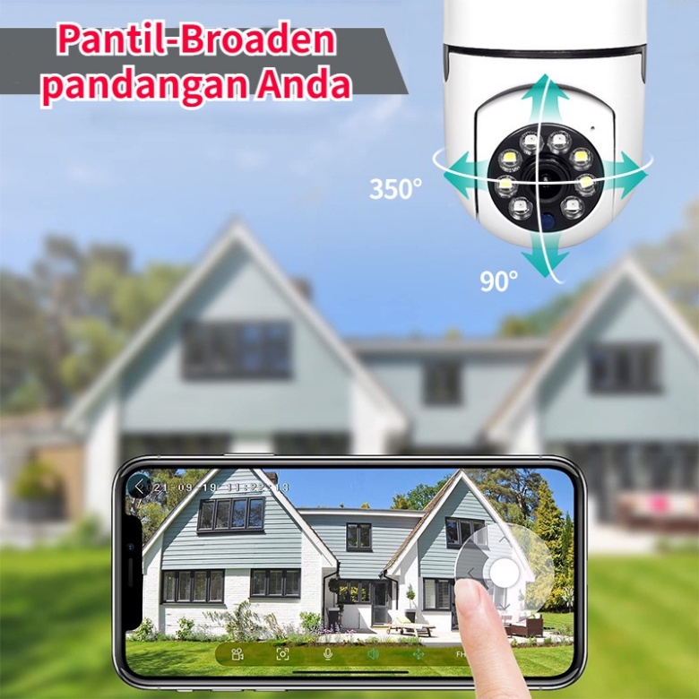 CCTV Lampu V380 Pro 3MP Kamera CCTV Wifi Bohlam 360 Derajat PTZ Panoramic IP Camera CCTV Wireless