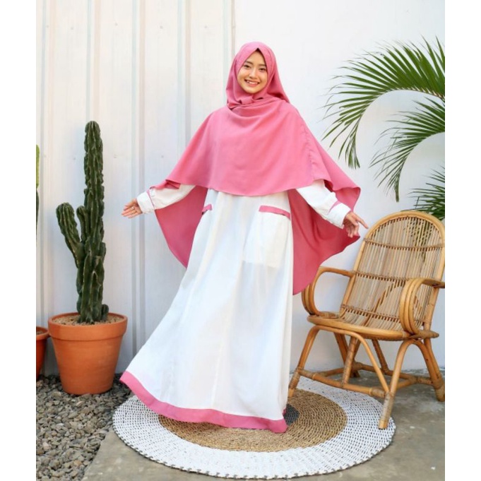 Alfina Set Gamis Putih Syar'i Ori  By Hijrah Gallery