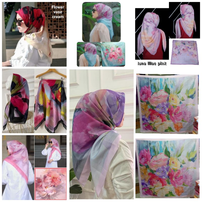 (PArt 2) 1 kg isi 14 Segi Empat Motif ala Baniescoop Voal ala Motif