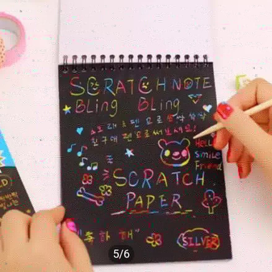 scratch note book bt21 kpop notes hitam rainbow magic notes