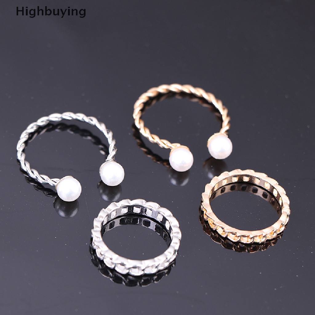 Hbid 10Pcs/set Cincin Kepribadian Fashion Wanita Hadiah Perhiasan Glory