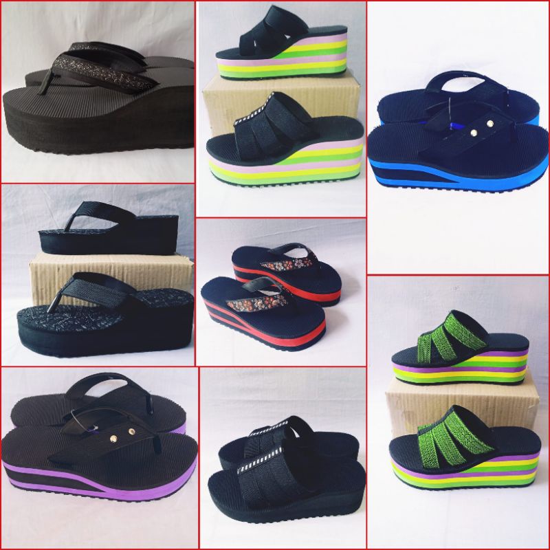 Sandal Madura Cewek Tinggi 5-6-7-8-9 Cm Sandal Wedges Sandal gunung