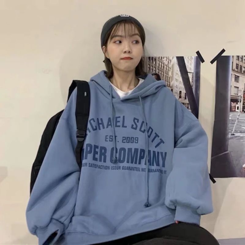 S - XXXXXL(6XL) Hoodie PAPER COMPANY BIG SIZE Sweatshirt Michael Scott Brown Dusty Pink Grey Denim Korean Loose Long Sleeve Harajuku Style StreetWear Fashion Pria Wanita Jumbo XXL XXXXL 4XL 5XL