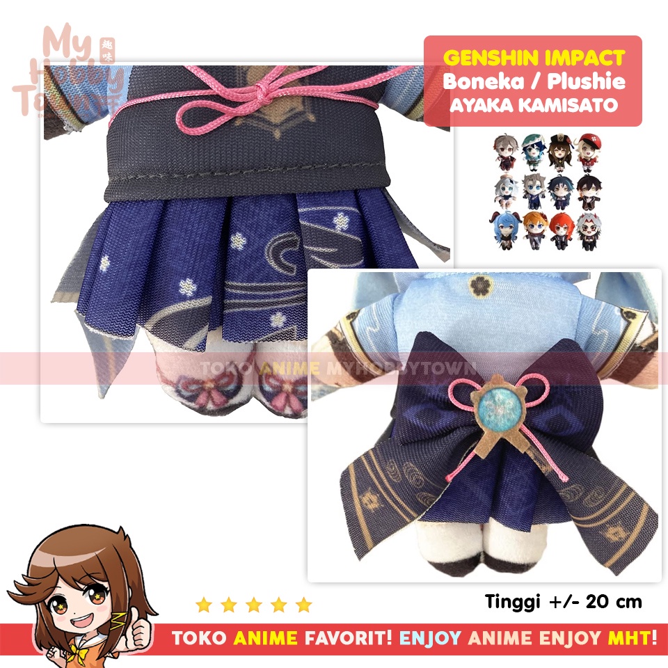 Boneka Anime Game Genshin Impact Karakter Ayaka Kamisato Inazuma Plushie Doll