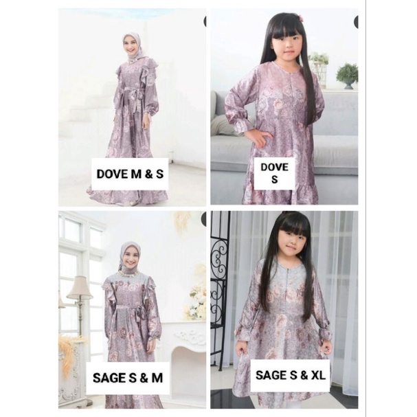 SALE Mandala Series Vanilla Hijab Dress Dewasa dan Kids Ready Stok Siap kirim SARIMBIT LEBARAN