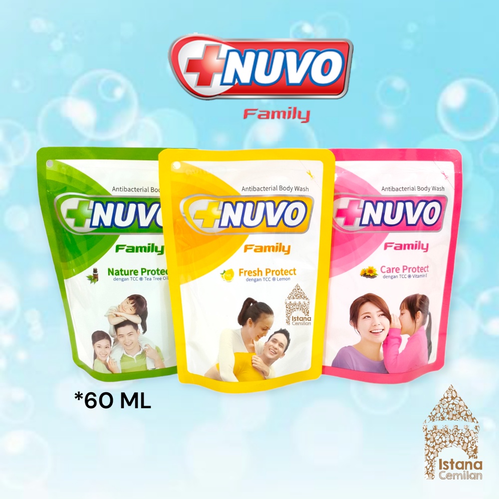 Nuvo Family Antibacterial Body Wash Sabun Cair Pouch 60 ML