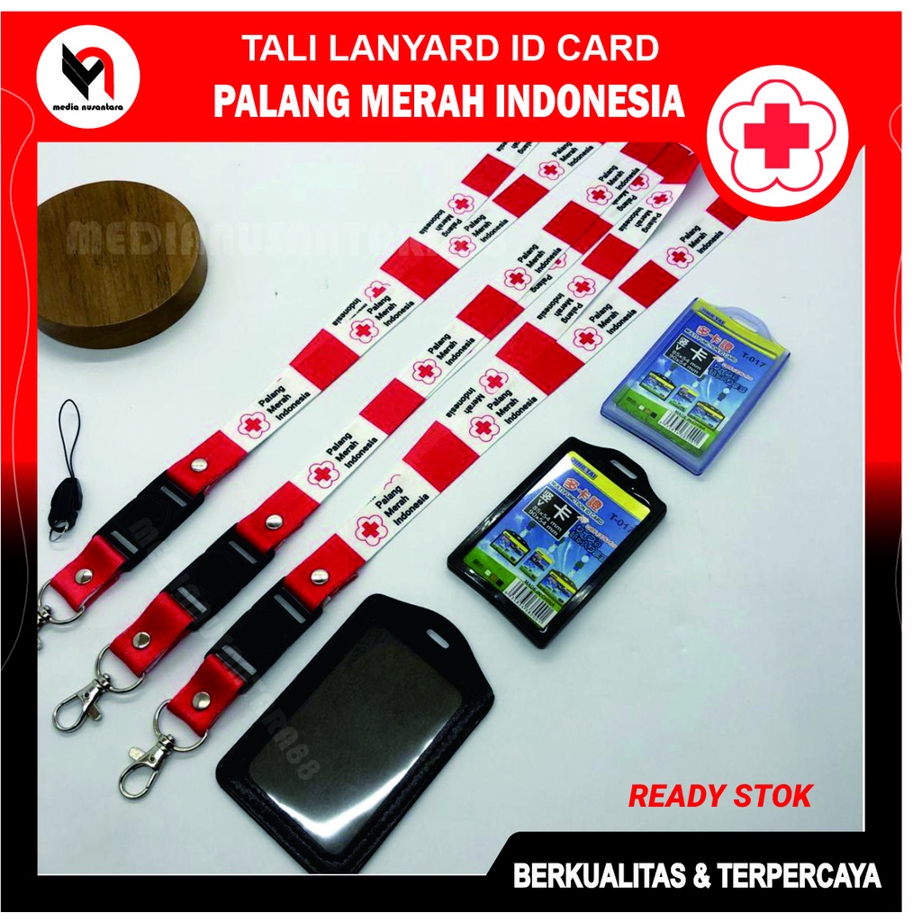 

Tali ID Card PMI Palang Merah / lanyard PMI - HIGH QUALITY Printing 2 Sisi Full Colour Exclusive