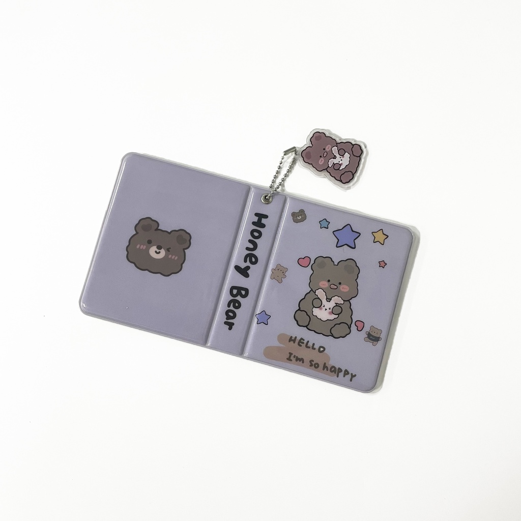 Kawaii Cute Bear 3inch Album Foto 36saku Ins Kpop idol Photocard Holder Photo Collect Book Dengan Liontin Mini Penyimpanan Buku Hadiah Stationary