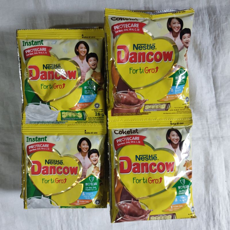 

NESTLE DANCOW FORTIGRO SACHET PUTIH / COKLAT (1 renteng isi 10 pcs)