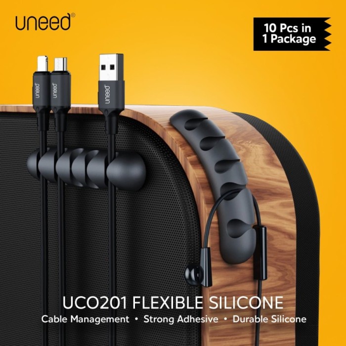 

Holder Uneed Cable Clip Organizer Kabel Klip 10Pcs - Uco201