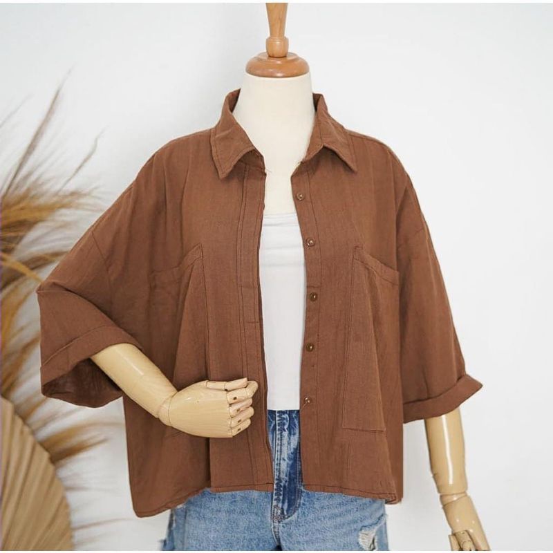 KEMEJA OVERSIZE/KEMEJA KEKINIAN/KOREAN STYLE/MOSHIE OVERSIZE/BAHAN PREMIUM/ATASAN WANITA IMPORT/ATAS