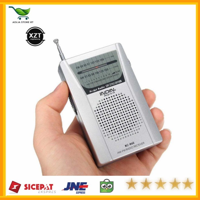 Radio FM AM Pocket Mini Telescopic Antenna with Speaker - BC-R60