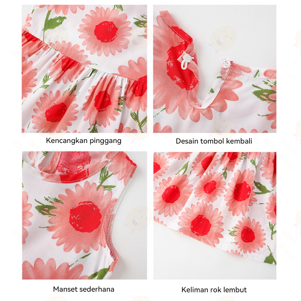 Lacoo Sabela dress bayi anak perempuan Dress baju anak motif bunga Cantik dress bayi anak lucu