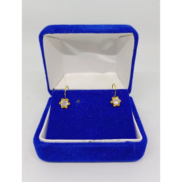 anting kait mp asur bunga/anting perak asli silver 925 lapis mas