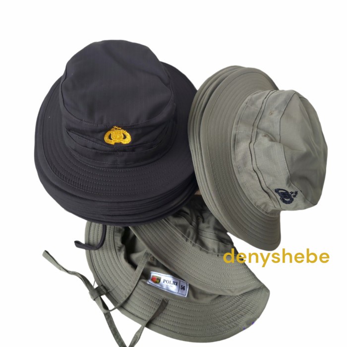 TOPI RIMBA JATAH POLRI HITAM DAN HIJAU